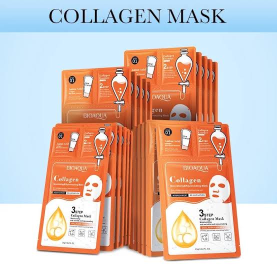 Bioaqua 3-step collagen nourishing and rejuvenating face mask