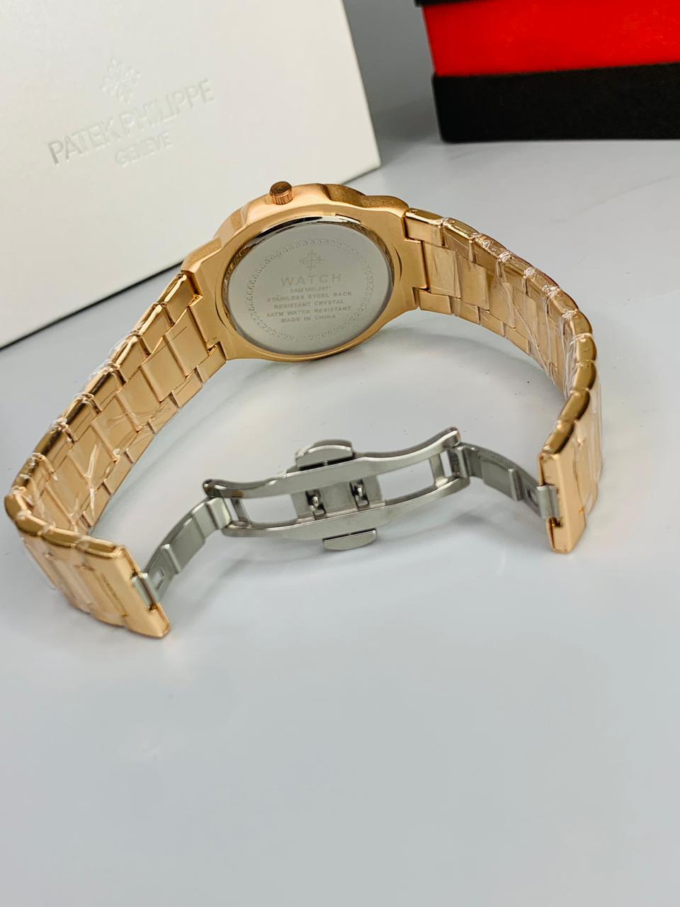 Patek Phillipe Geneve | Rose Gold White Dial | Date Working | Master Quality | Stainless steel