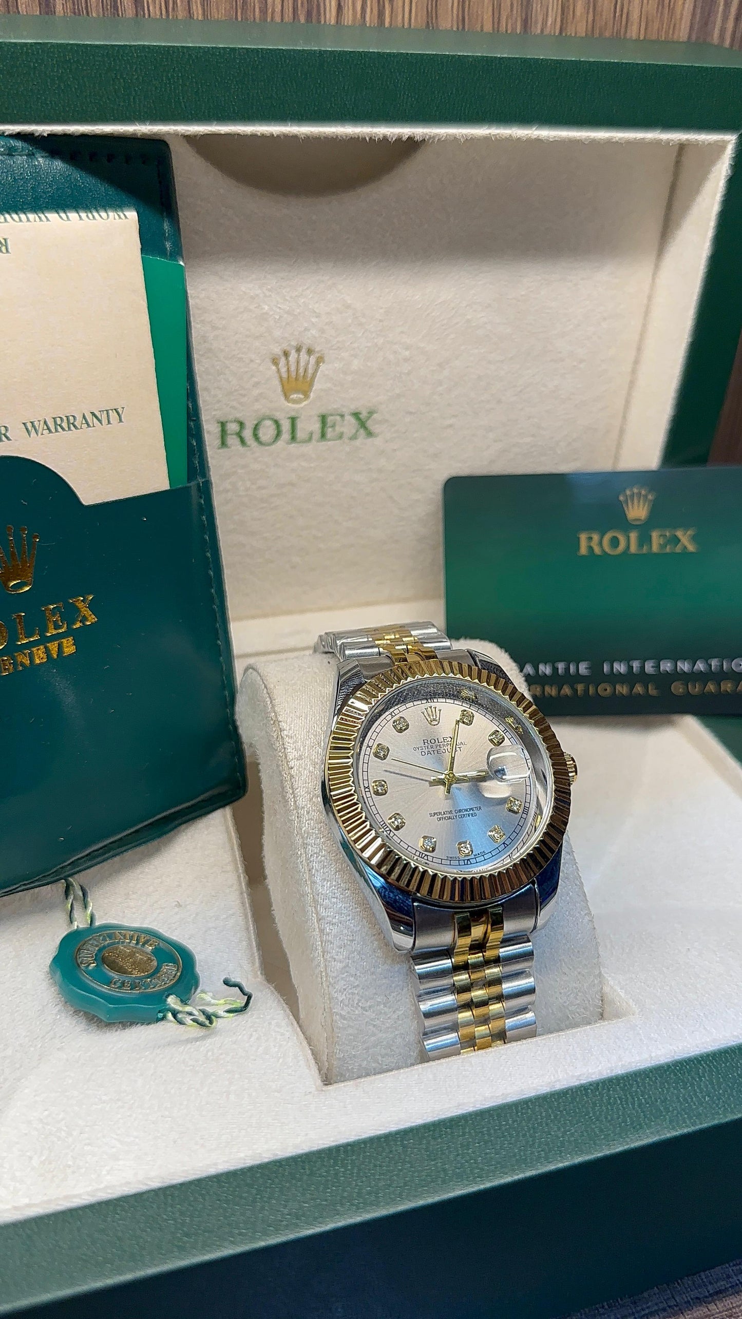 Rolex oyster perpetual | Master Quality | Date Working | Two Tone Brown | Crown lock