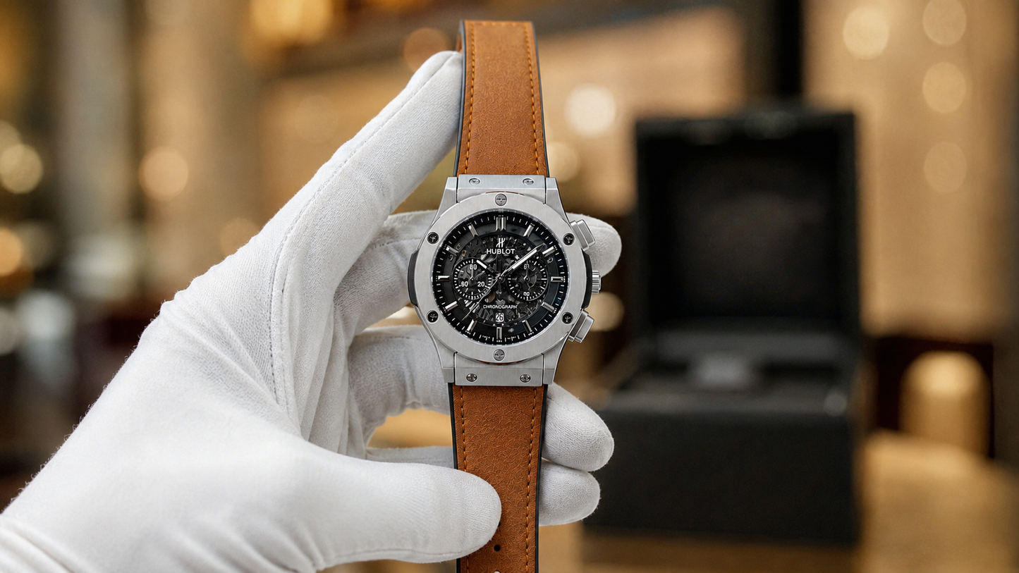 Hublot Inspired Chronograph Watch for Men – Premium Luxury Leather Straps