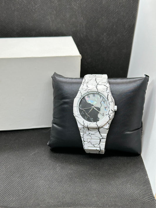 Aura Black Zebra Marble Arabic Dial Watch – Premium Unisex Designer Wristwatch