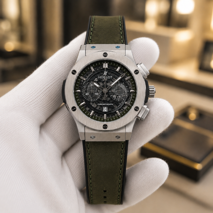 Hublot Inspired Chronograph Watch for Men – Premium Luxury Leather Straps