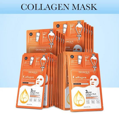 Bioaqua 3-step collagen nourishing and rejuvenating face mask