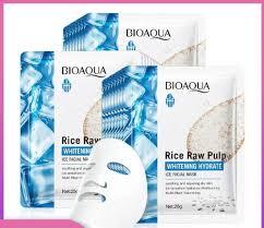 BIOAQUA Rice Raw Pulp Whitening Hydrate Ice Facial Sheet Mask 25g