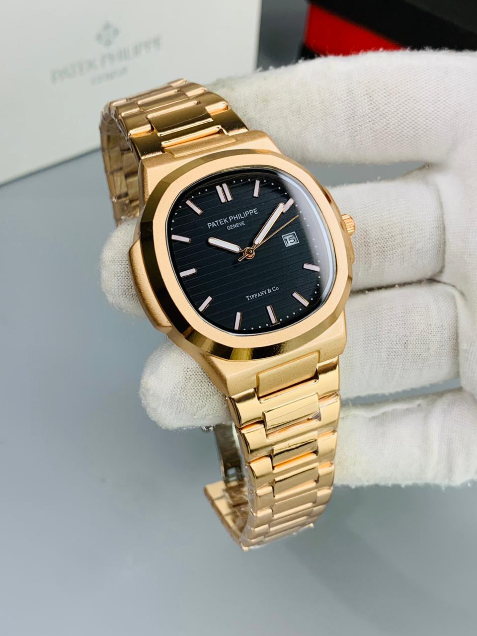 Patek Phillipe Geneve | Master Quality | Rose Gold Black  | Date Working  | Most Demanding Color