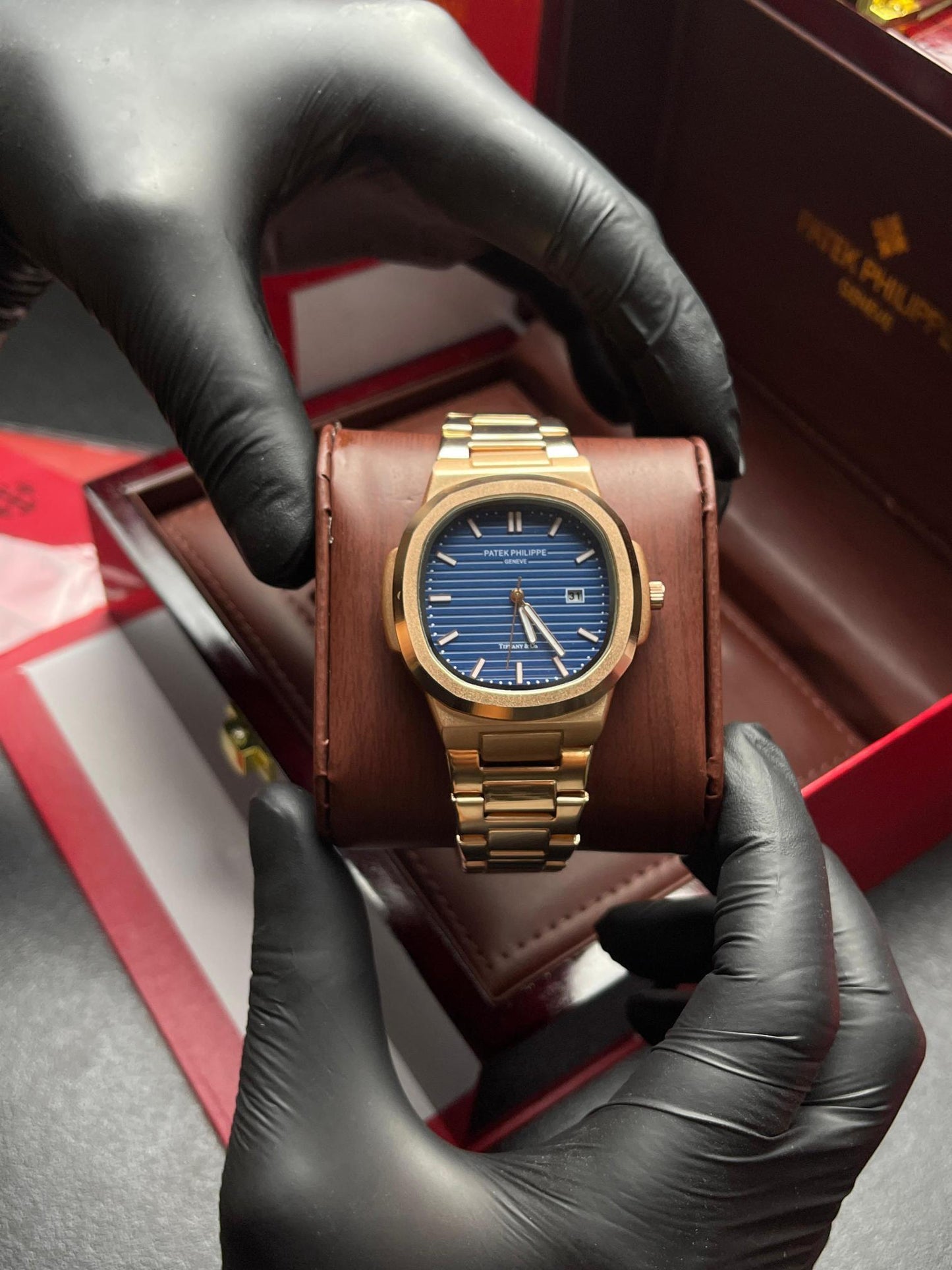 Patek Phillipe Geneve | Master Quality | Rose Gold Blue Dial  | Date Working
