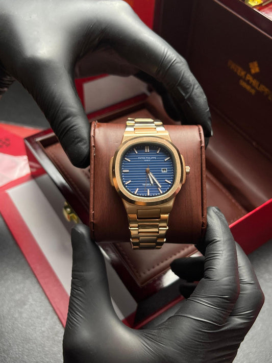 Patek Phillipe Geneve | Master Quality | Rose Gold Blue Dial  | Date Working
