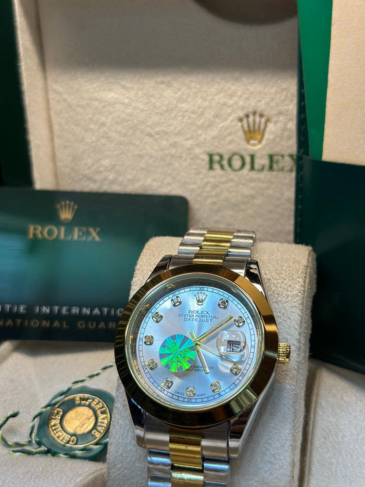 Rolex oyster perpetual  | Master Quality | Date Working | Two Tone | Plain Dial | Crown lock