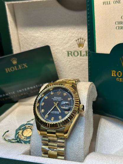 Rolex oyster perpetual | Master Quality | Date Working | Gold Black | Crown lock