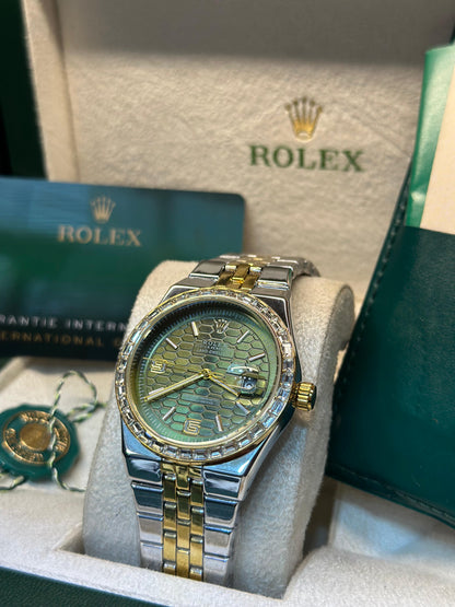 Rolex oyster perpetual - Land Dweller | Master Quality | Date Working | Two Tone Green | Butterfly lock