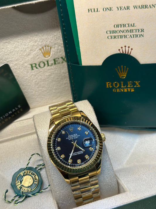 Rolex oyster perpetual | Master Quality | Date Working | Gold Black | Crown lock