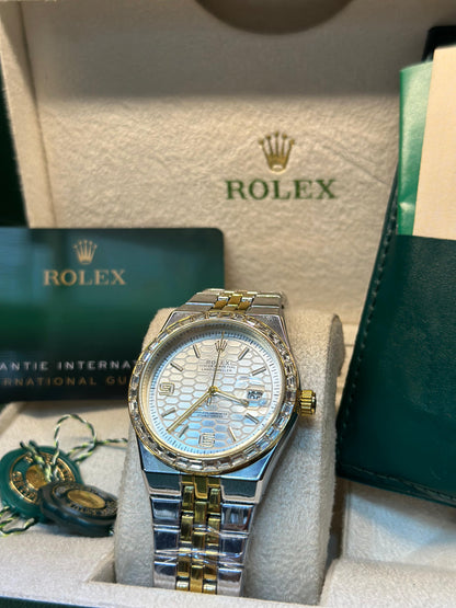 Rolex oyster perpetual - Land Dweller | Master Quality | Date Working | Two Tone White | Butterfly lock