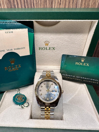Rolex oyster perpetual | Master Quality | Date Working | Two Tone Brown | Crown lock