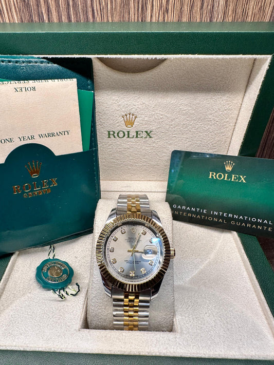 Rolex oyster perpetual | Master Quality | Date Working | Two Tone Brown | Crown lock