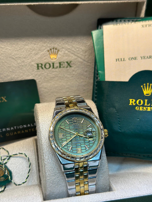 Rolex oyster perpetual - Land Dweller | Master Quality | Date Working | Two Tone Green | Butterfly lock