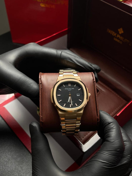 Patek Phillipe Geneve | Master Quality | Rose Gold Black  | Date Working  | Most Demanding Color