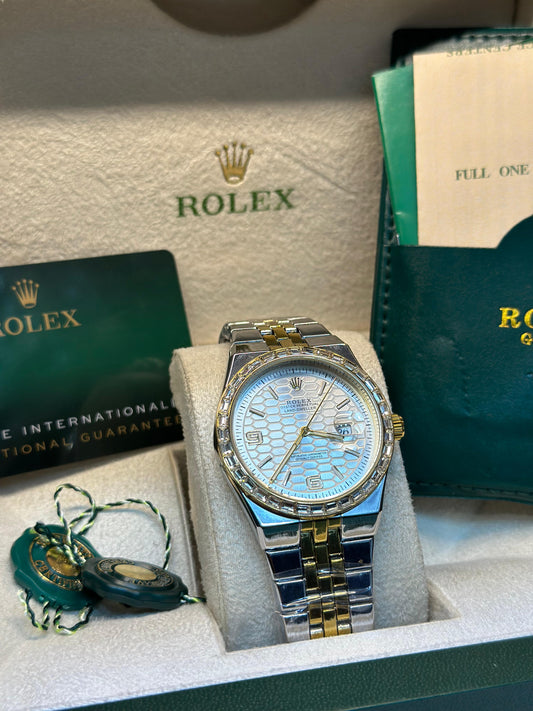 Rolex oyster perpetual - Land Dweller | Master Quality | Date Working | Two Tone White | Butterfly lock