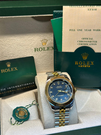 Rolex oyster perpetual | Master Quality | Date Working | Two Tone Black | Crown lock