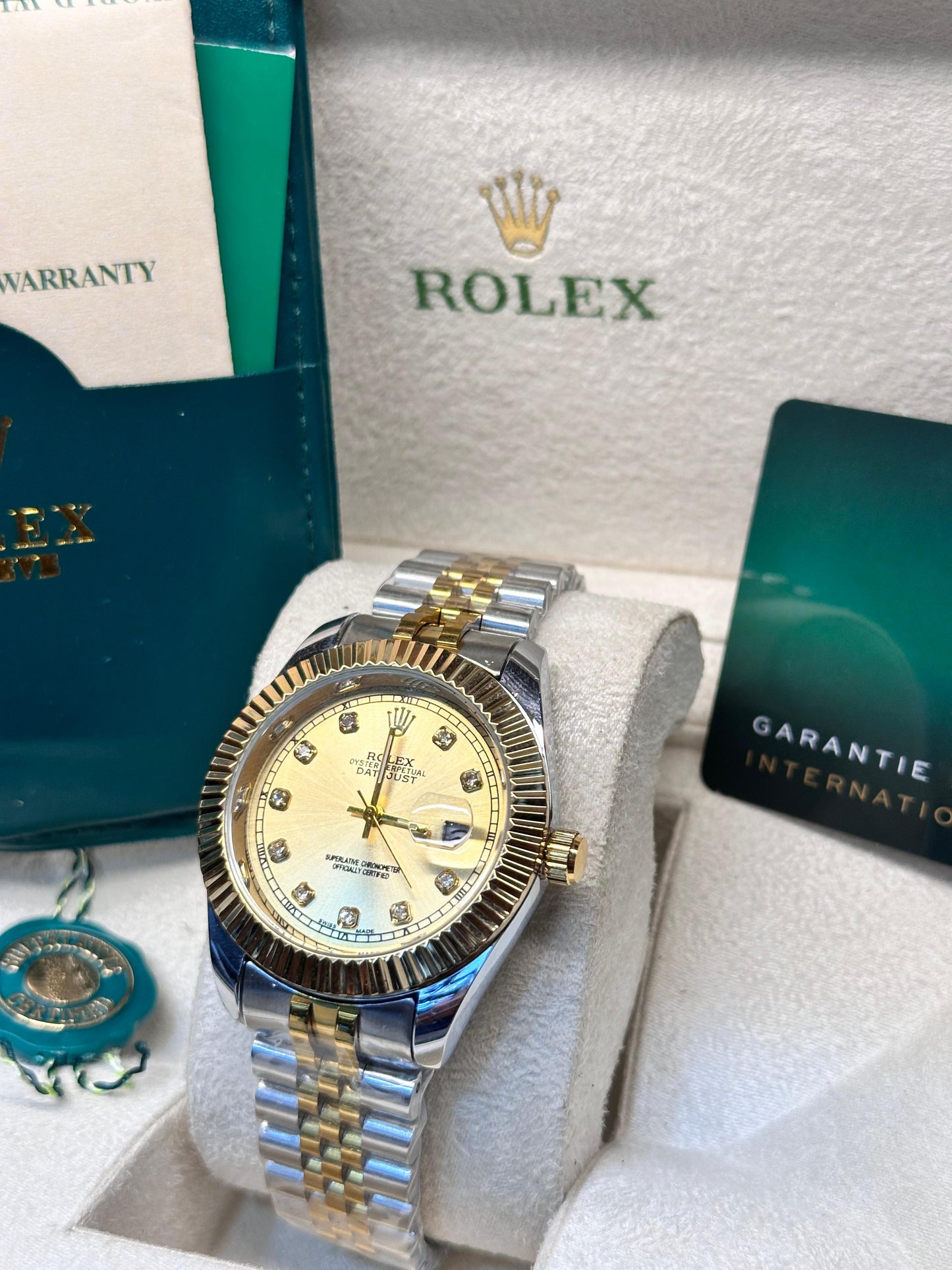 Rolex oyster perpetual | Master Quality | Date Working | Two Tone Golden | Crown lock