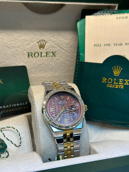 Rolex oyster perpetual - Land Dweller | Master Quality | Date Working | Two Tone Red | Butterfly lock