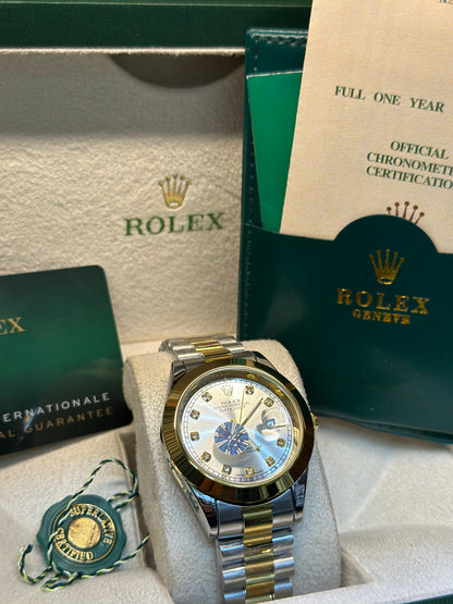 Rolex oyster perpetual  | Master Quality | Date Working | Two Tone | Plain Dial | Crown lock