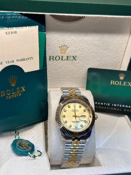 Rolex oyster perpetual | Master Quality | Date Working | Two Tone Golden | Crown lock